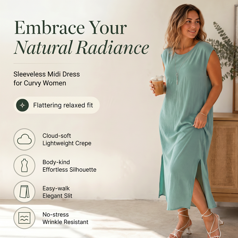 Robe d'été sans manches à fente latérale pour femme