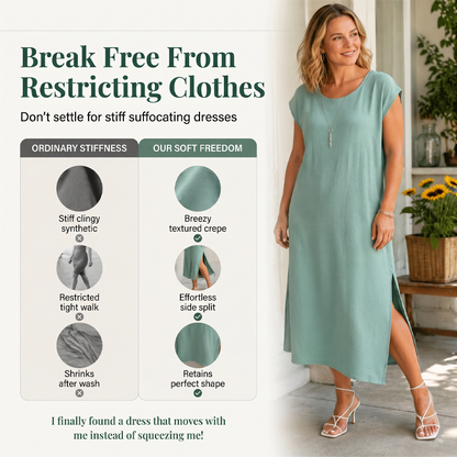 Robe d'été sans manches à fente latérale pour femme