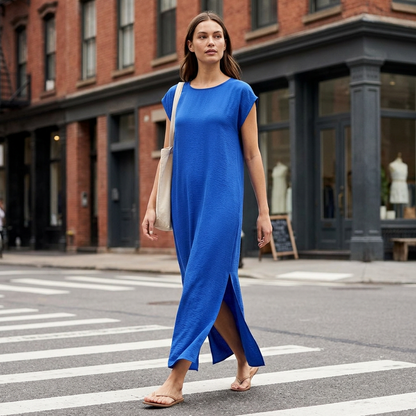 Robe d'été sans manches à fente latérale pour femme