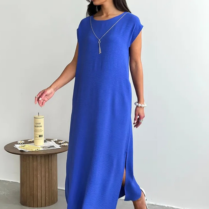 Robe d'été sans manches à fente latérale pour femme