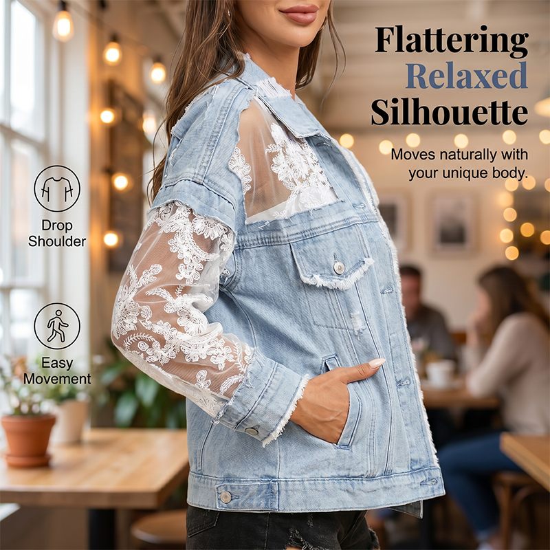 🔥ÉDITION LIMITÉE💃 Veste en dentelle confectionnée à la main ✨ Coupe décontractée, s'accorde avec toutes les tenues