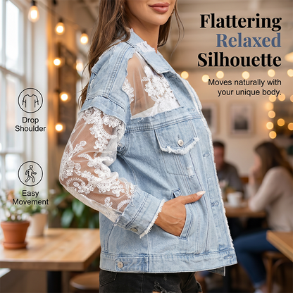 🔥ÉDITION LIMITÉE💃 Veste en dentelle confectionnée à la main ✨ Coupe décontractée, s'accorde avec toutes les tenues