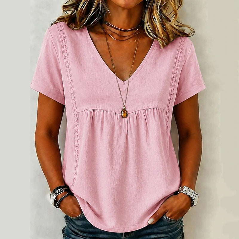 T-shirt élégant à col en V pour femme