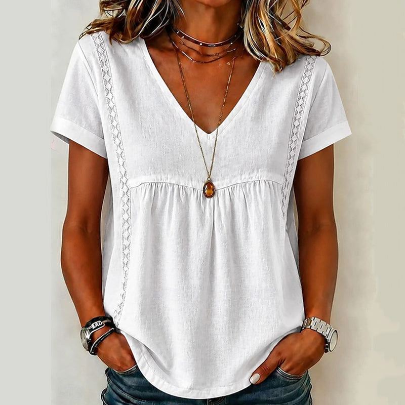 T-shirt élégant à col en V pour femme