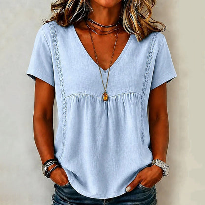 T-shirt élégant à col en V pour femme