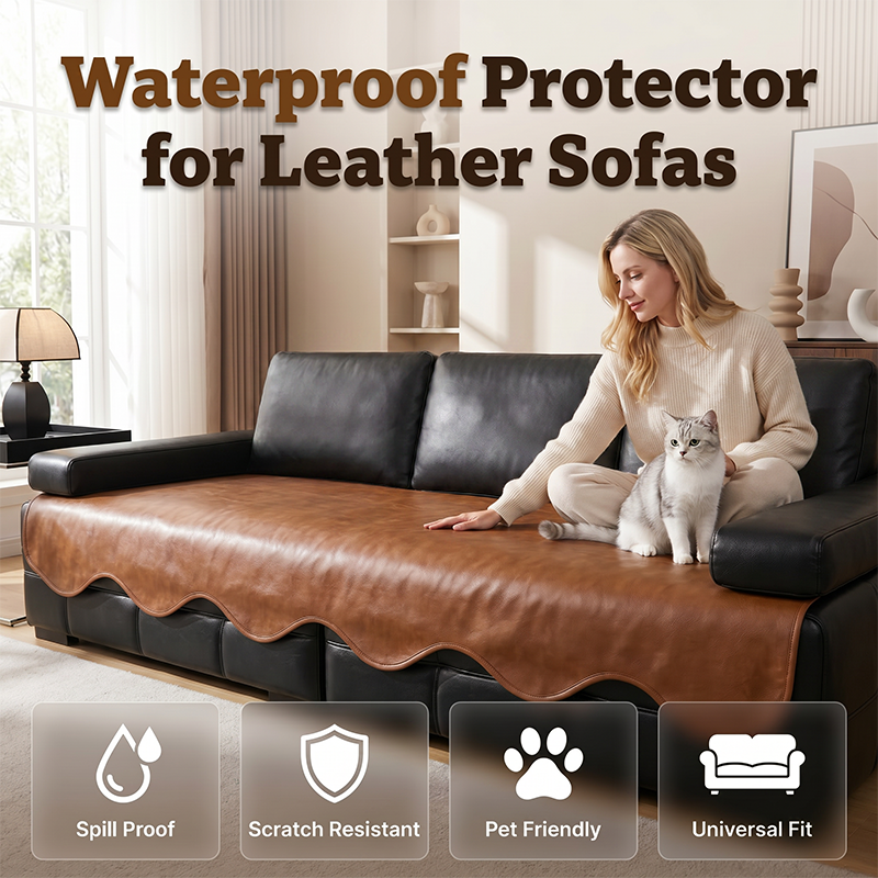 Housse imperméable en simili cuir pour canapé