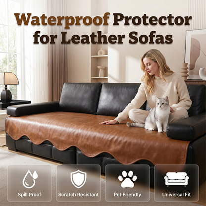Housse imperméable en simili cuir pour canapé