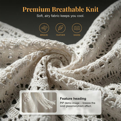 👗 50% DE RÉDUCTION ! ✨ Paréo de plage bohème au crochet avec des pompons – Crochet ajouré raffiné, silhouette fluide et franges ludiques 🌊