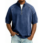 ⌛ Offre valable jusqu'à épuisement des stocks – ensuite prix normal ! T-shirt vintage en denim à demi-zip pour homme