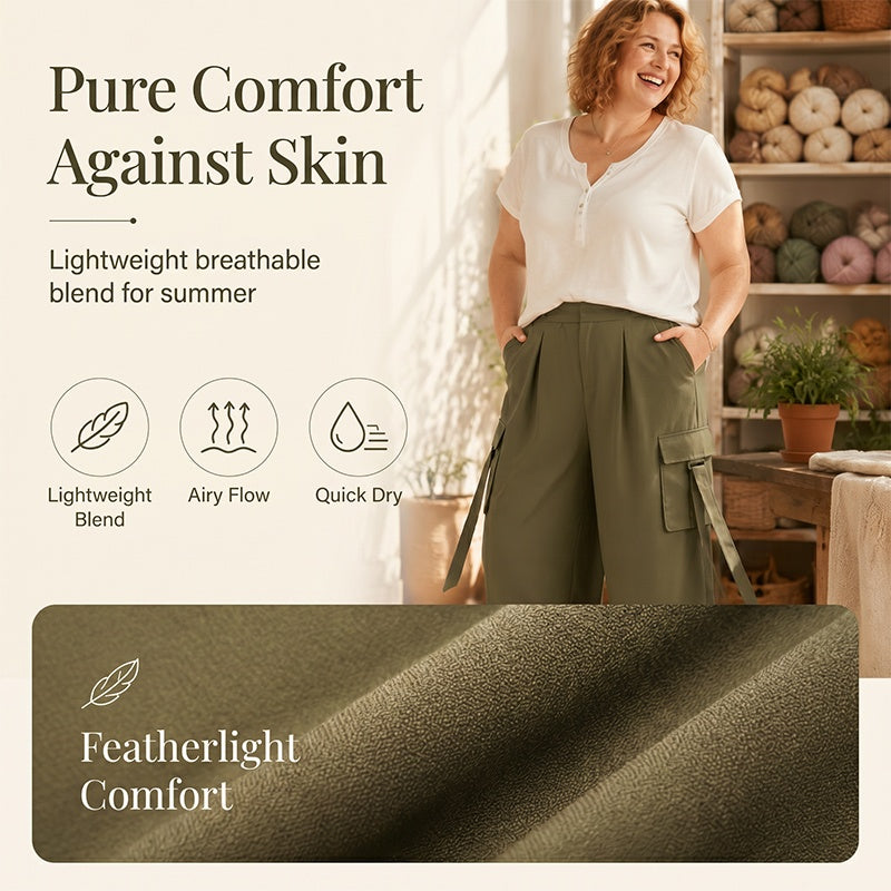 Pantalons cargo courts à jambes larges pour femmes