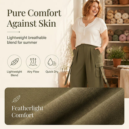 Pantalons cargo courts à jambes larges pour femmes
