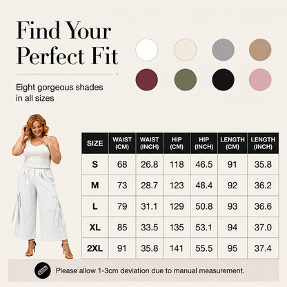 Pantalons cargo courts à jambes larges pour femmes
