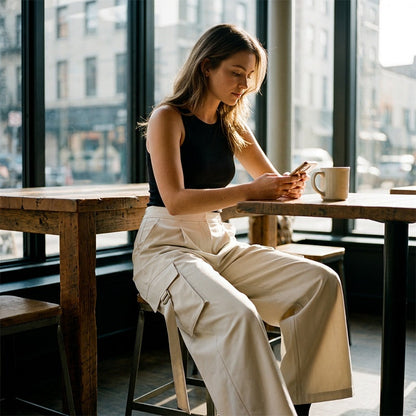 Pantalons cargo courts à jambes larges pour femmes
