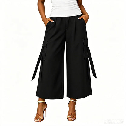 Pantalons cargo courts à jambes larges pour femmes