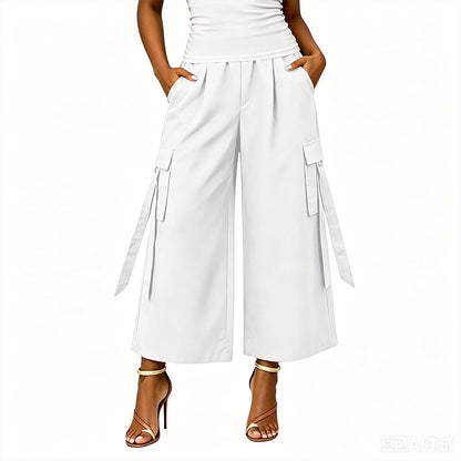 Pantalons cargo courts à jambes larges pour femmes