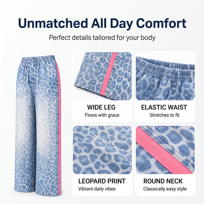 Haut ample et pantalon à imprimé léopard pour femme