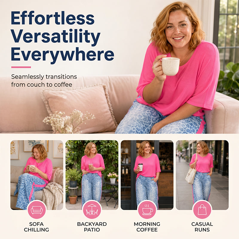 Haut ample et pantalon à imprimé léopard pour femme