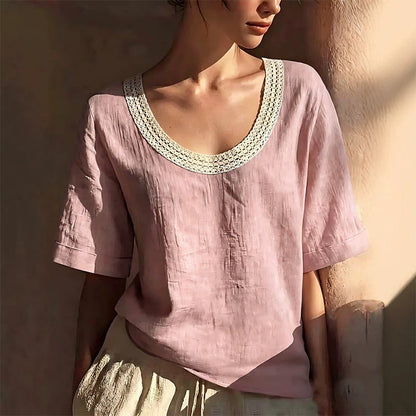 👚 50% DE RÉDUCTION 🌸 Blouse d’été vintage en dentelle – Détails délicats & coupe légère – Parfaite pour un look romantique ou chic au quotidien – féminine, respirante et intemporelle ✨🌿