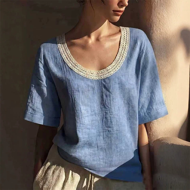 👚 50% DE RÉDUCTION 🌸 Blouse d’été vintage en dentelle – Détails délicats & coupe légère – Parfaite pour un look romantique ou chic au quotidien – féminine, respirante et intemporelle ✨🌿