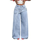 👖✨Jean pour femme à taille asymétrique et jambes larges
