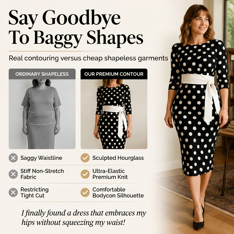 Robe rétro élégante à pois pour femme