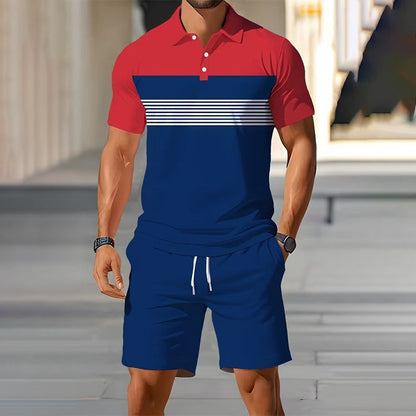 👕☀️ PROMO FLASH 50% ! Ensemble Polo + Short Homme 2 Pièces – Tissu Polyester Respirant, Col Classique, Ceinture Élastique, 10 Couleurs, Tailles S-4XL ✨