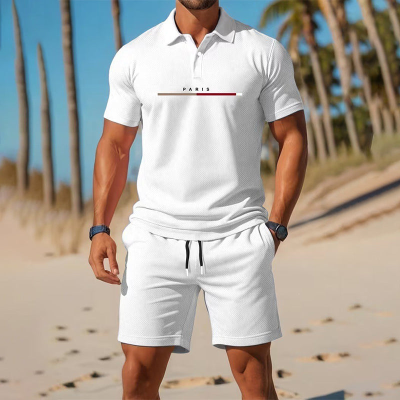👕☀️ PROMO FLASH 50% ! Ensemble Polo + Short Homme 2 Pièces – Tissu Polyester Respirant, Col Classique, Ceinture Élastique, 10 Couleurs, Tailles S-4XL ✨