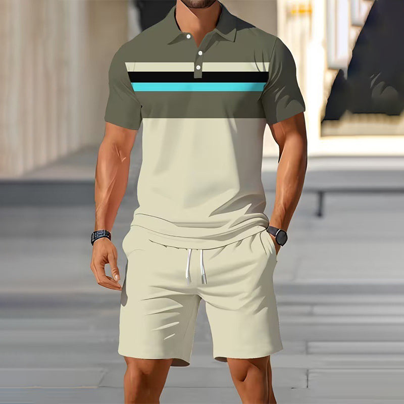 👕☀️ PROMO FLASH 50% ! Ensemble Polo + Short Homme 2 Pièces – Tissu Polyester Respirant, Col Classique, Ceinture Élastique, 10 Couleurs, Tailles S-4XL ✨