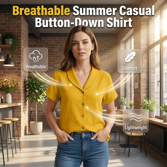 🔔 Plus que 100 pièces ! 🌺 Chemise à manches courtes en coton et lin pour femme
