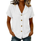 🔔 Plus que 100 pièces ! 🌺 Chemise à manches courtes en coton et lin pour femme