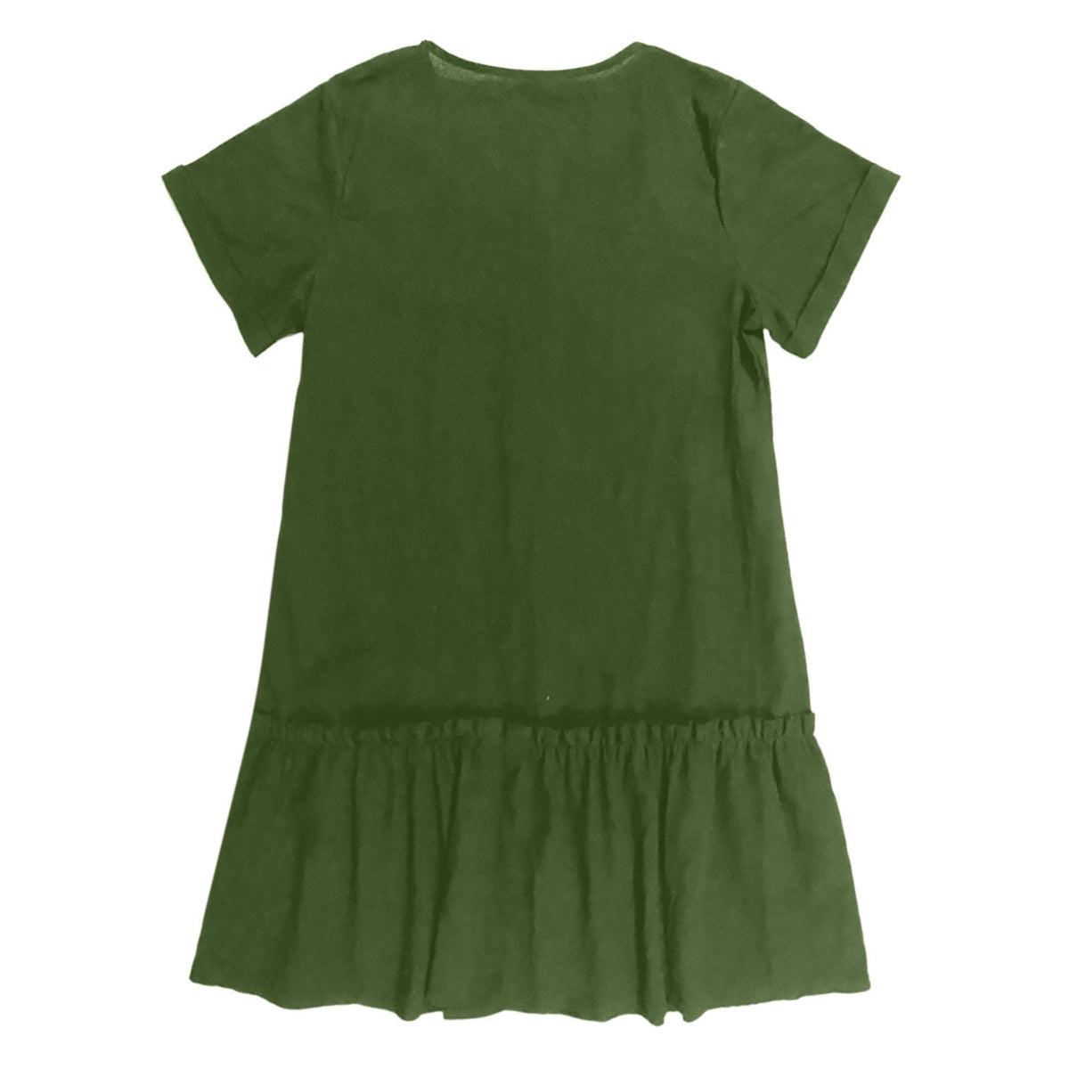 Robe à nouer pour femme, robe d'été ample en coton et lin, avec ourlet à volants, robe décontractée à manches courtes