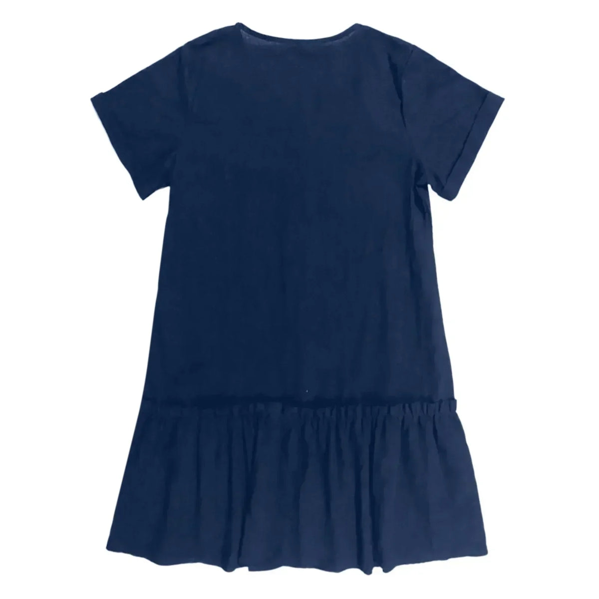 Robe à nouer pour femme, robe d'été ample en coton et lin, avec ourlet à volants, robe décontractée à manches courtes