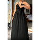 💞👗 PROMO FLASH 50% ! Robe Longue Dos Nu à Col Licou Femme – Silhouette Maxi Fluide, Tissu Froissé Premium, 2 Coloris, Tailles S-5XL, Idéale Soirées d'Été & Événements Élégants ✨