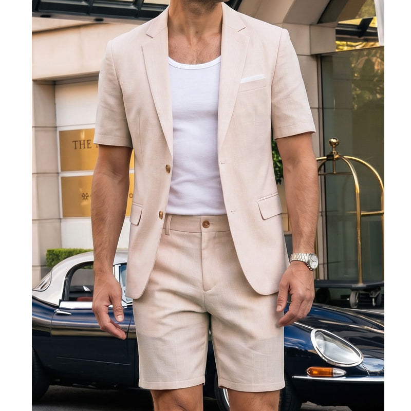 ⌛Offre à durée limitée – Ensemble deux pièces de costume à manches courtes pour homme