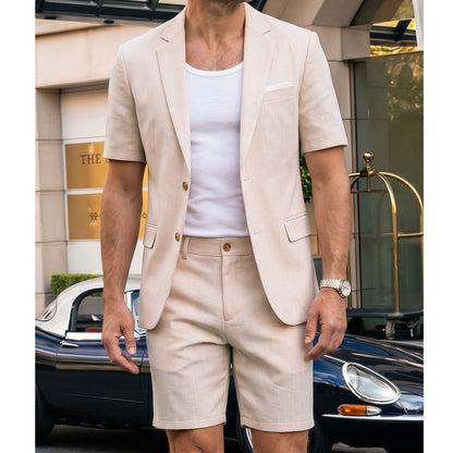 ⌛Offre à durée limitée – Ensemble deux pièces de costume à manches courtes pour homme