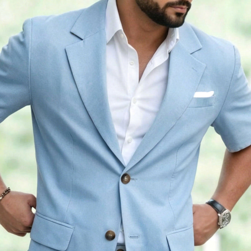 ⌛Offre à durée limitée – Ensemble deux pièces de costume à manches courtes pour homme