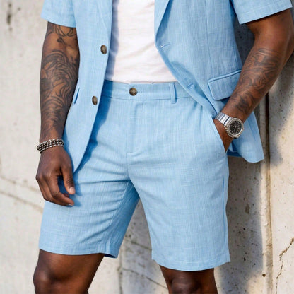 ⌛Offre à durée limitée – Ensemble deux pièces de costume à manches courtes pour homme
