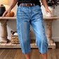 📢Soldes de mi-saison : 50 % de réduction – offre à durée limitée ⏰Pantalon de jean court et extensible pour femme, style décontracté