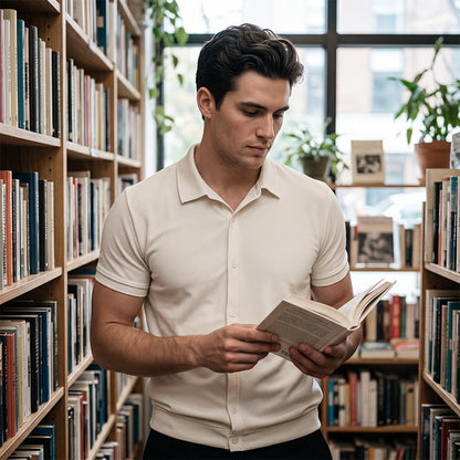 👔✨ PROMO -50% ! Chemise Décontractée à Manches Courtes Homme – Couleur Unie Polyvalente, Coupe Classique Flatteuse, Tissu Respirant Stretch, Port Toutes Occasions · Blanc & Bleu 🔥