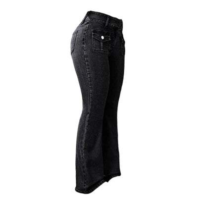 Jean évasé taille haute pour femme