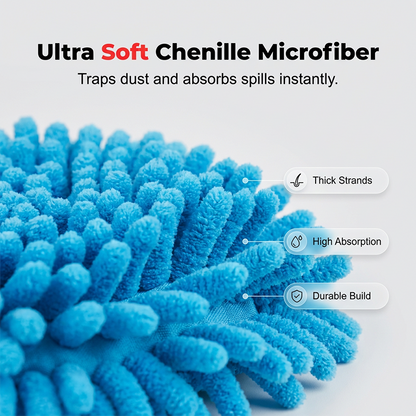🧹Tête de rechange pour balai à franges Chenille Spin : des têtes au design unique qui transforment le balai à franges en plumeau à long manche, avec seau et manche équipés d'un filtre pour le nettoyage à sec✨
