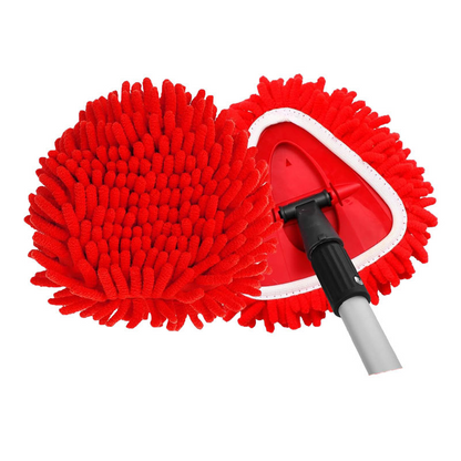 🧹Tête de rechange pour balai à franges Chenille Spin : des têtes au design unique qui transforment le balai à franges en plumeau à long manche, avec seau et manche équipés d'un filtre pour le nettoyage à sec✨