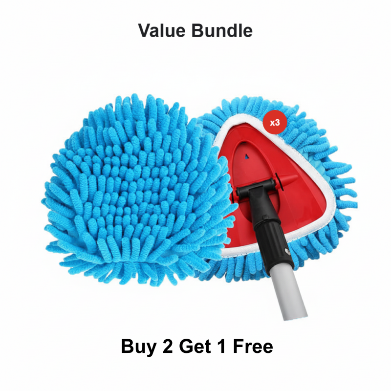 🧹Tête de rechange pour balai à franges Chenille Spin : des têtes au design unique qui transforment le balai à franges en plumeau à long manche, avec seau et manche équipés d'un filtre pour le nettoyage à sec✨
