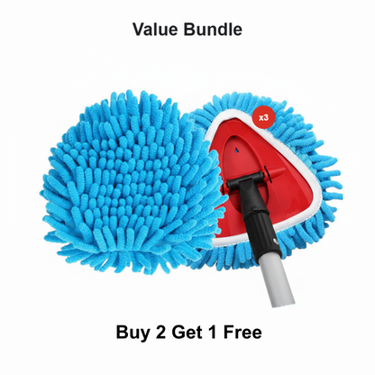 🧹Tête de rechange pour balai à franges Chenille Spin : des têtes au design unique qui transforment le balai à franges en plumeau à long manche, avec seau et manche équipés d'un filtre pour le nettoyage à sec✨