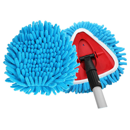 🧹Tête de rechange pour balai à franges Chenille Spin : des têtes au design unique qui transforment le balai à franges en plumeau à long manche, avec seau et manche équipés d'un filtre pour le nettoyage à sec✨