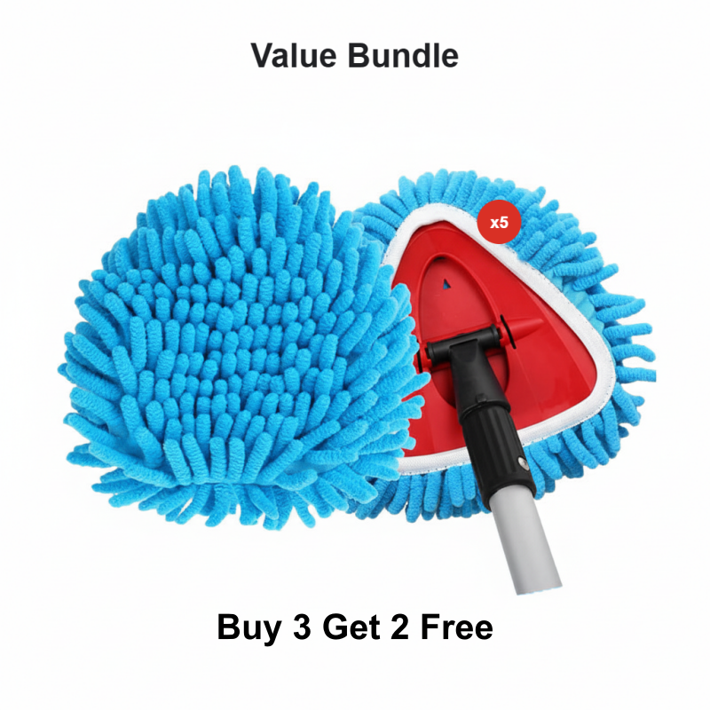 🧹Tête de rechange pour balai à franges Chenille Spin : des têtes au design unique qui transforment le balai à franges en plumeau à long manche, avec seau et manche équipés d'un filtre pour le nettoyage à sec✨
