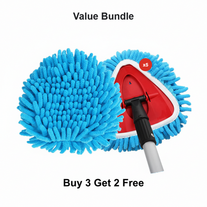 🧹Tête de rechange pour balai à franges Chenille Spin : des têtes au design unique qui transforment le balai à franges en plumeau à long manche, avec seau et manche équipés d'un filtre pour le nettoyage à sec✨