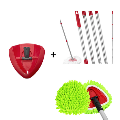🧹Tête de rechange pour balai à franges Chenille Spin : des têtes au design unique qui transforment le balai à franges en plumeau à long manche, avec seau et manche équipés d'un filtre pour le nettoyage à sec✨