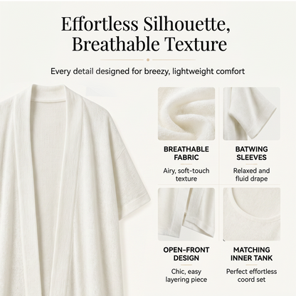 Ensemble 2 pièces pour femme : débardeur et cardigan