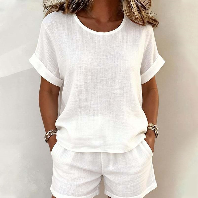 Ensemble deux pièces en lin et coton – style décontracté et ultra confortable 🌸